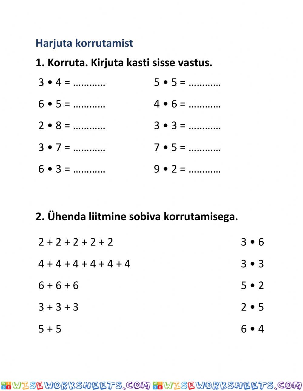 Harjuta korrutamist