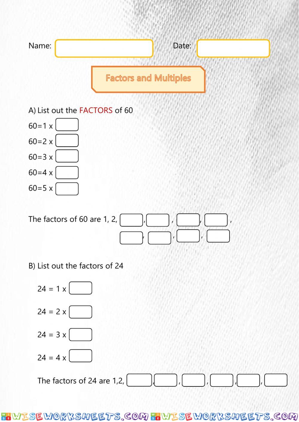 Factor and Multiples