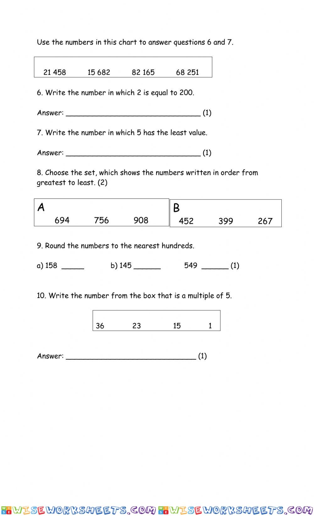 worksheet