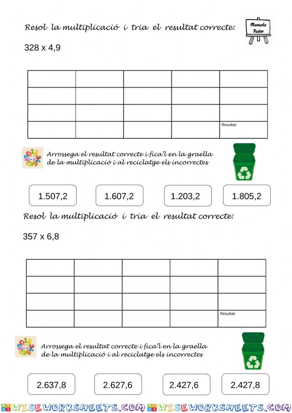 Multiplicació 3x2 amb decimals