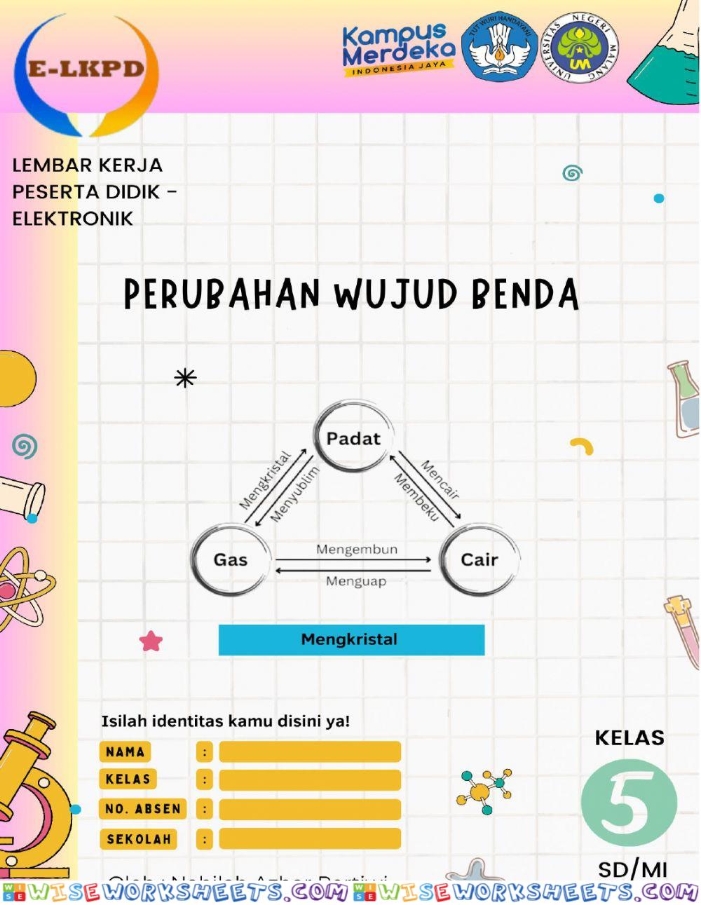 E-LKPD Perubahan Wujud Benda Mengkristal