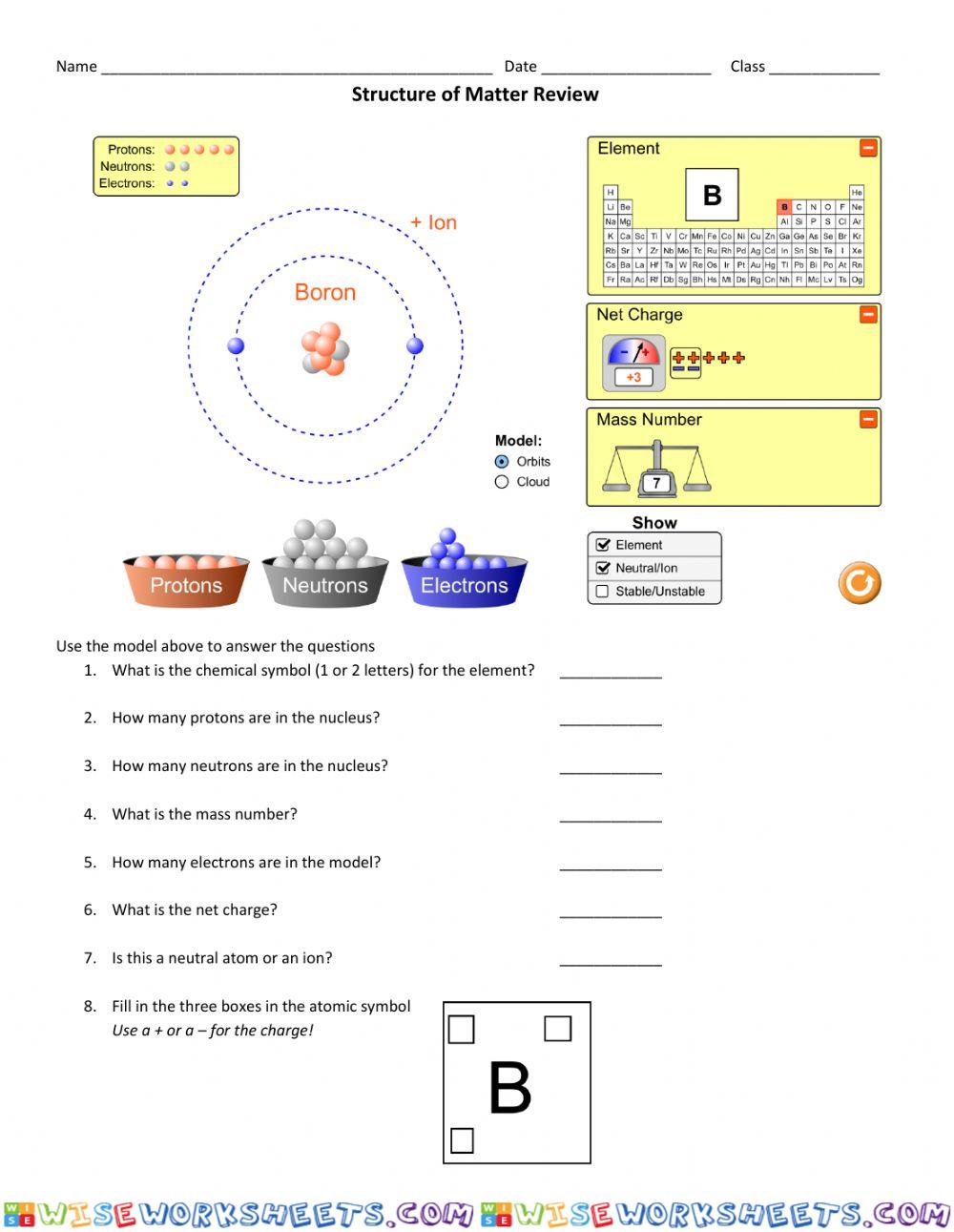 Structure of matter review