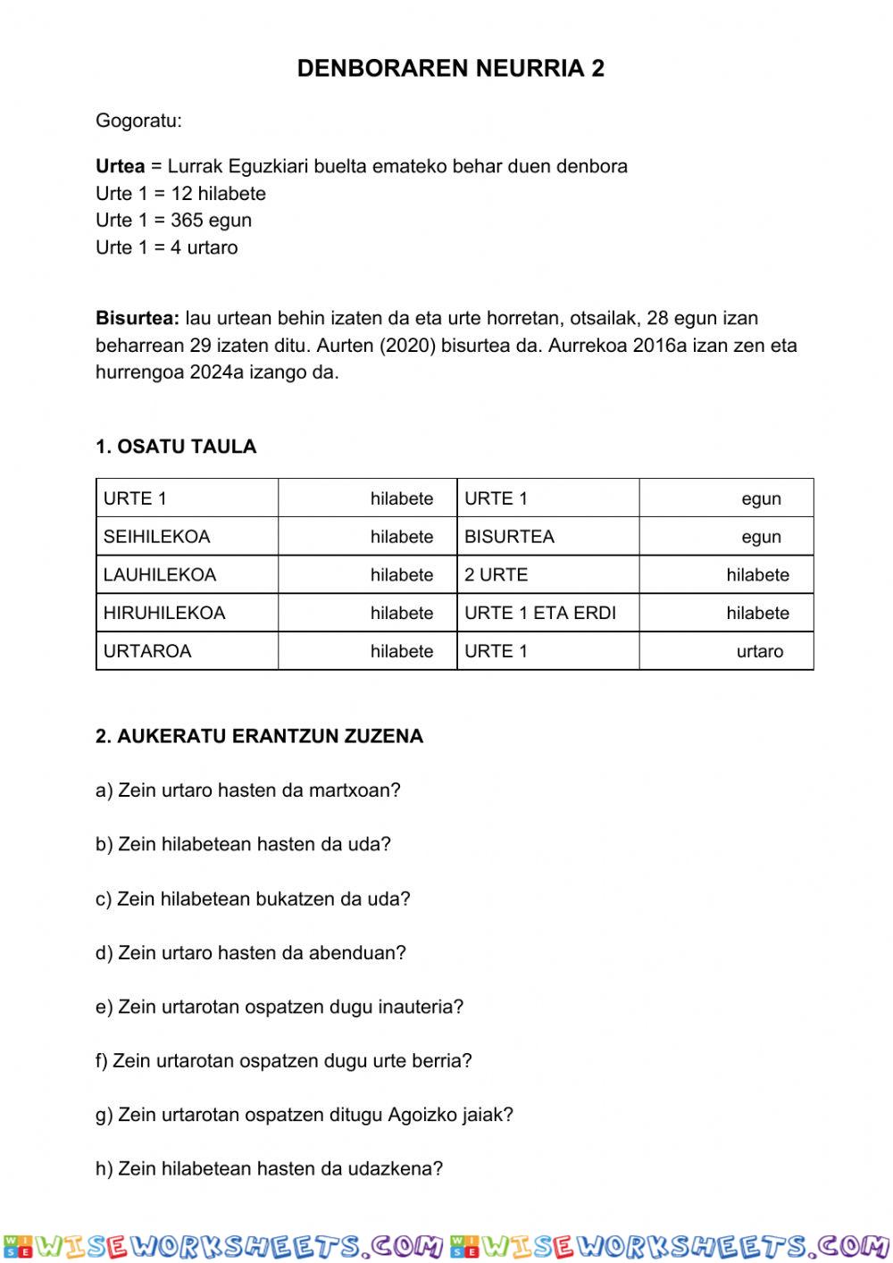 Denboraren neurria 2