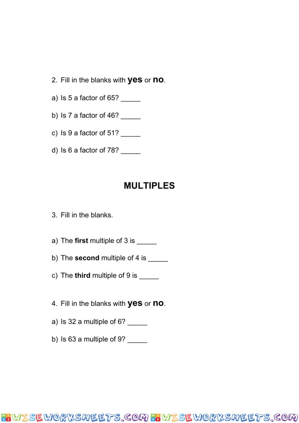 worksheet