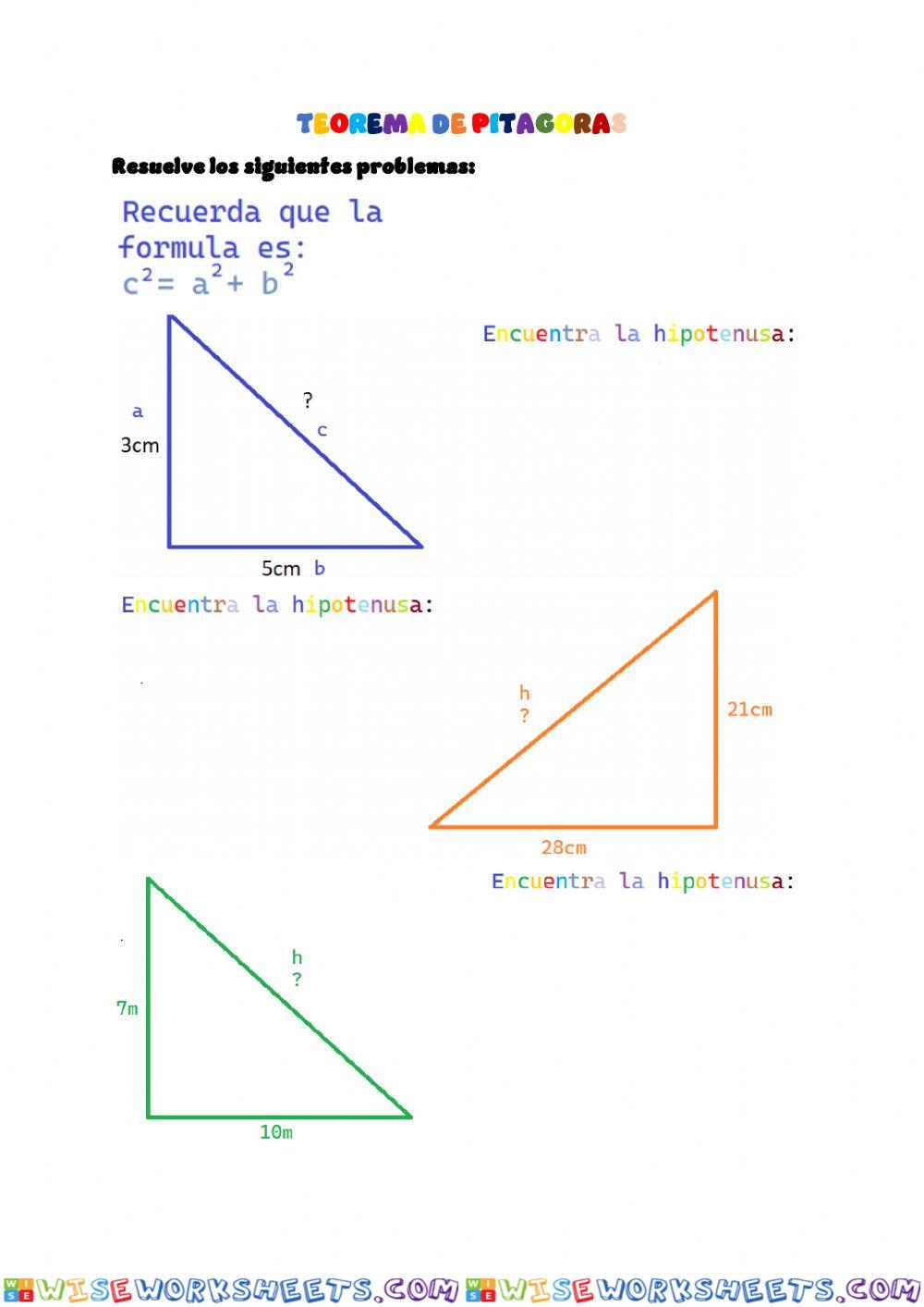 Teorema de pitagoras