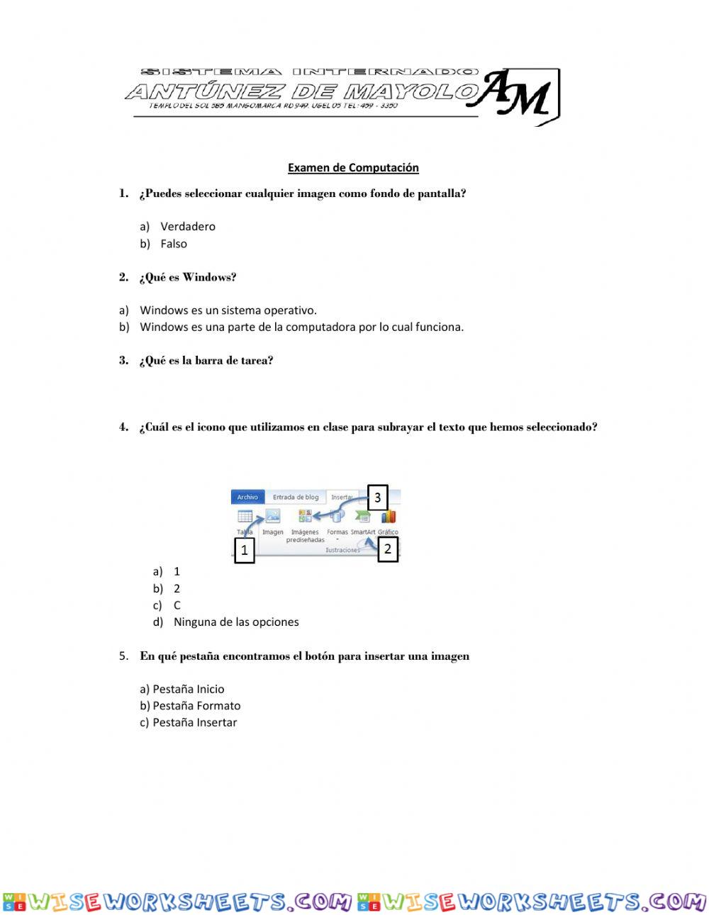 Examen de computación