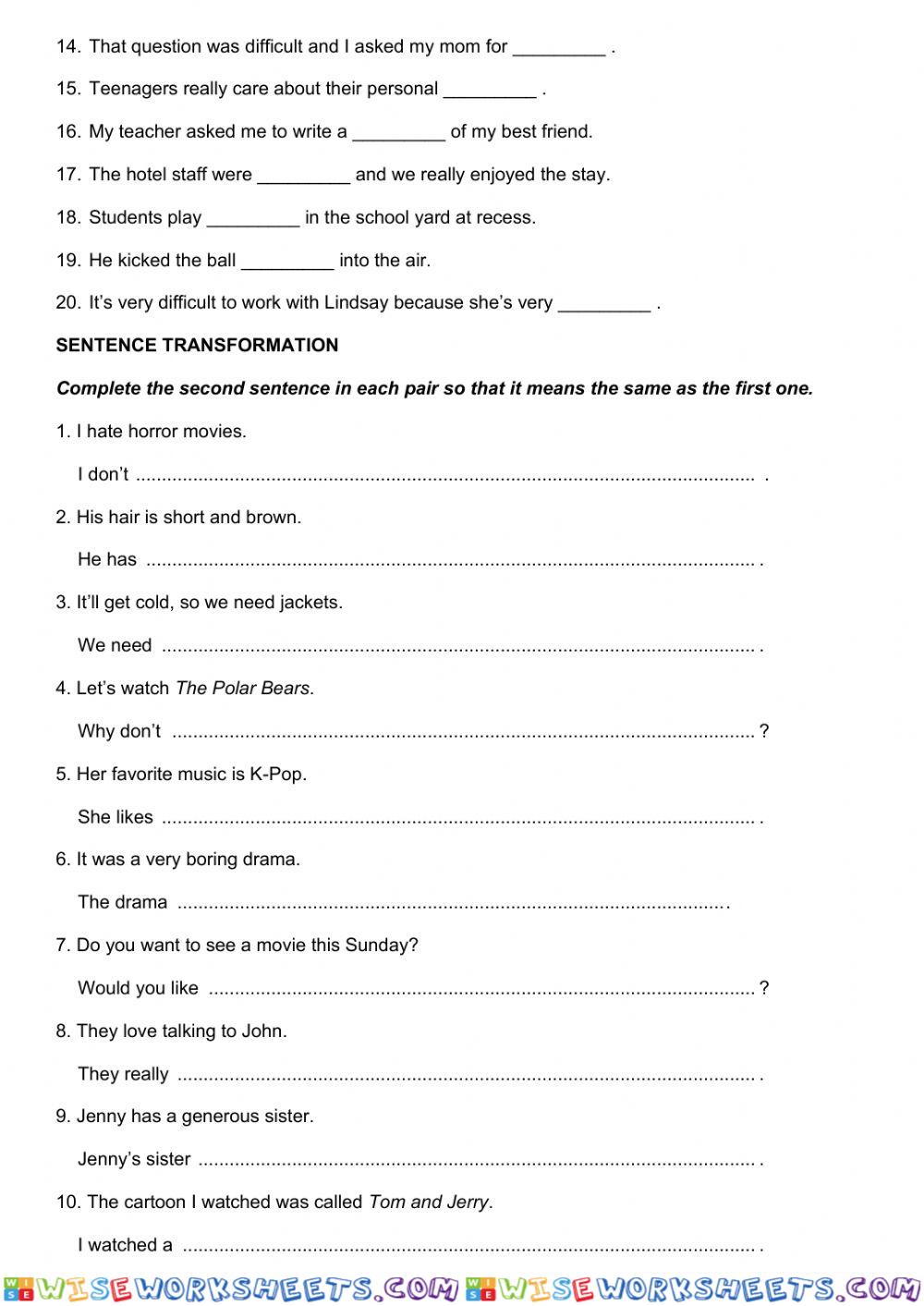 worksheet