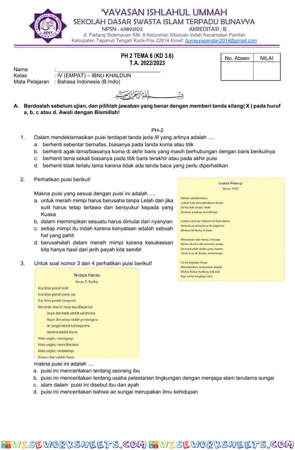 Ph2 bahasa indonesia tema 6