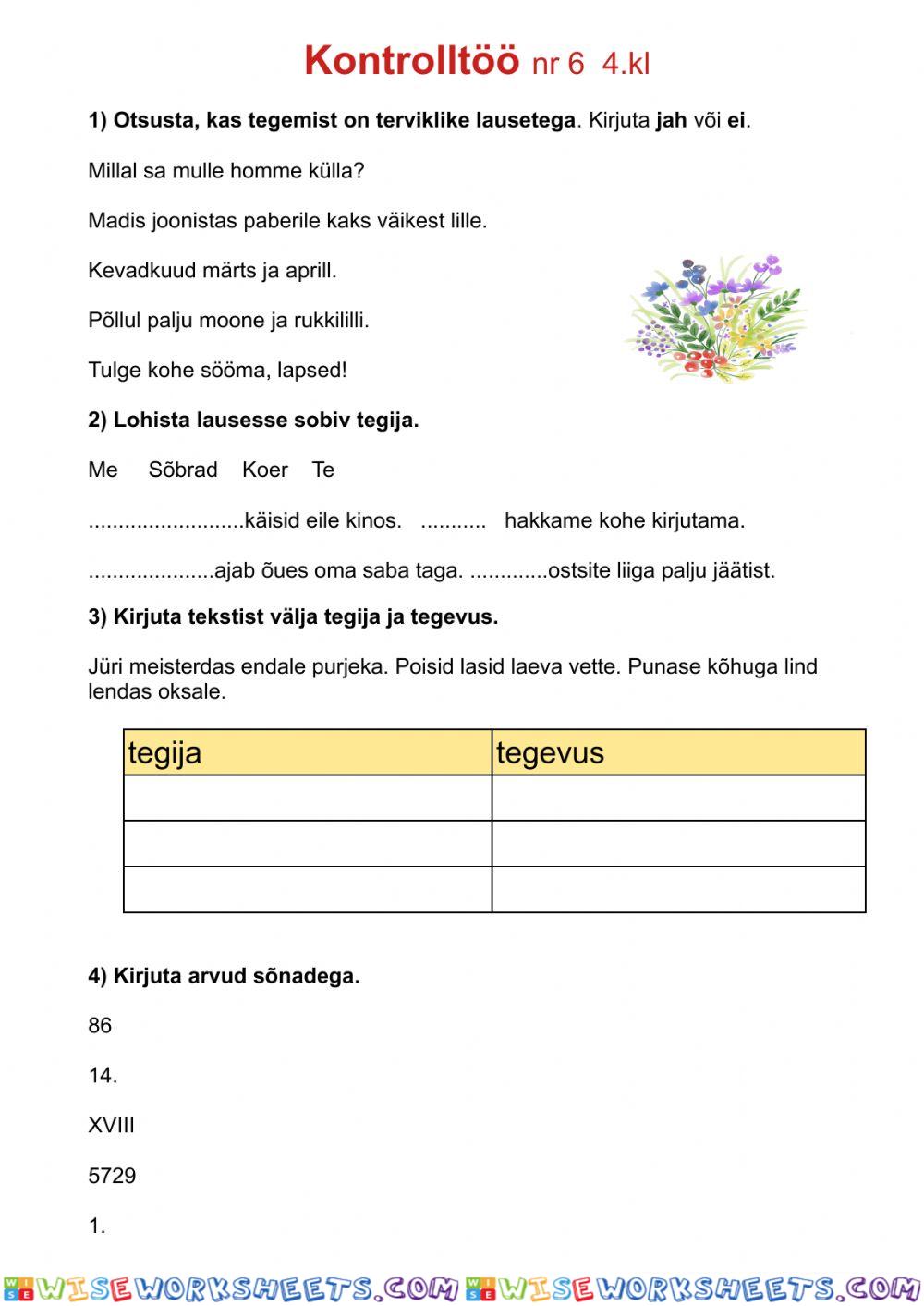 worksheet