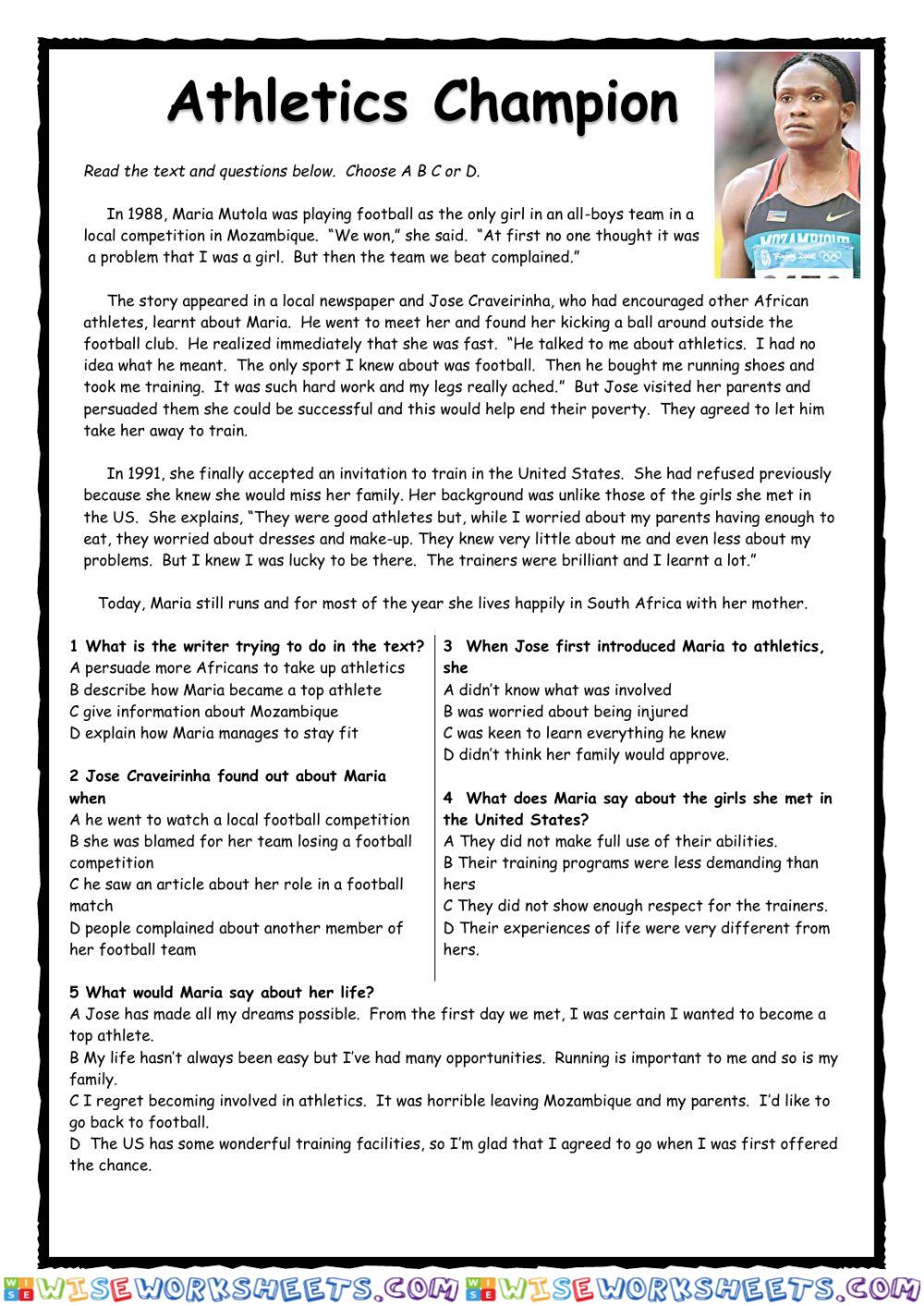 Athletics Champion PET Reader