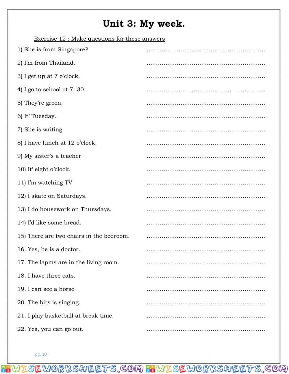 worksheet