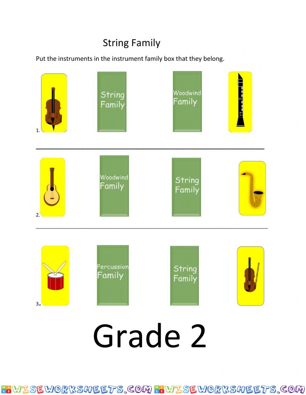 String Family Quiz Grade 2