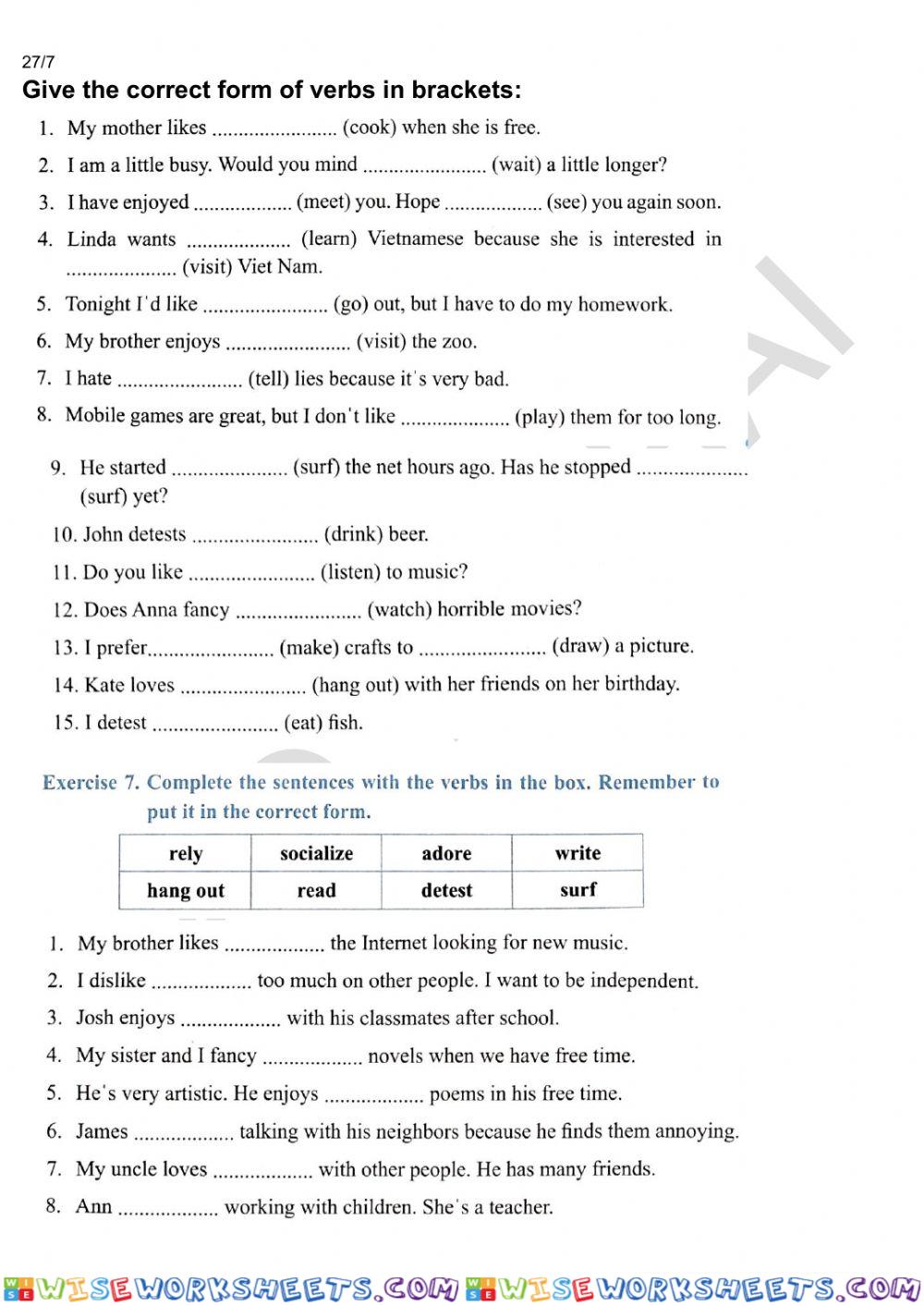 worksheet