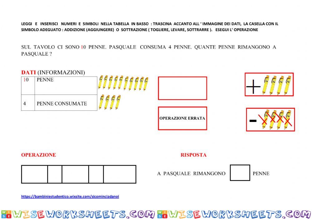 Problema : addizione o sottrazione?