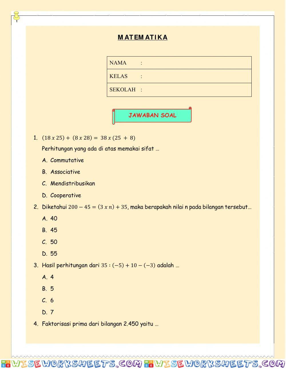 worksheet