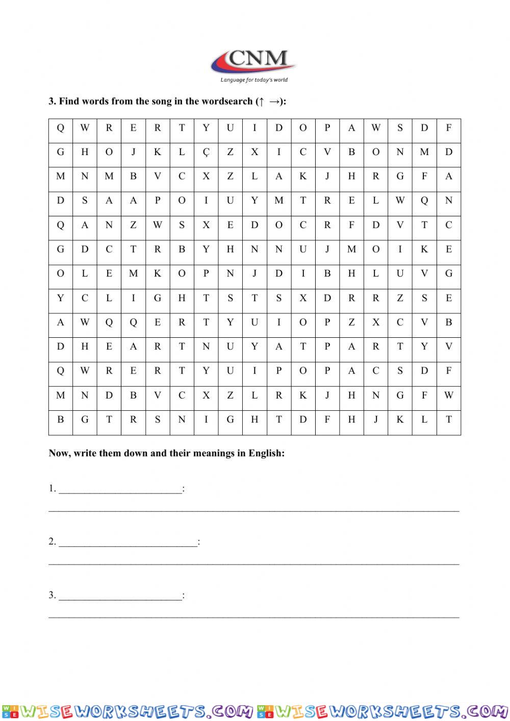 worksheet