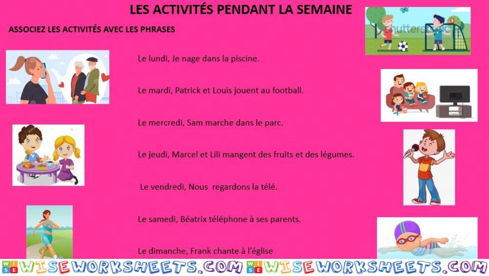 Activités de la semaine