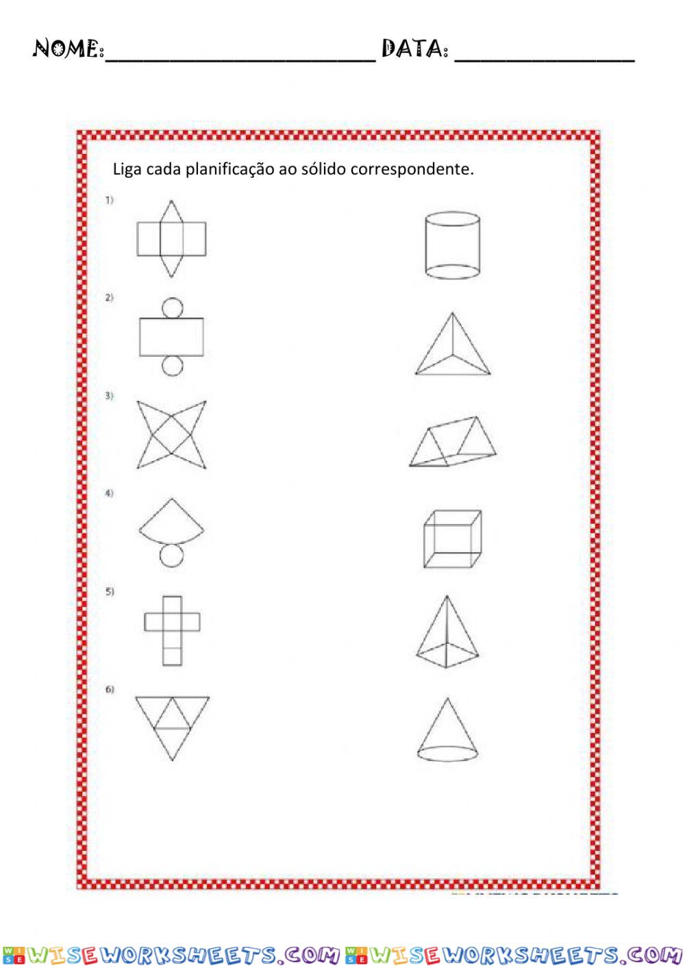 Planificações sólidos geométricos