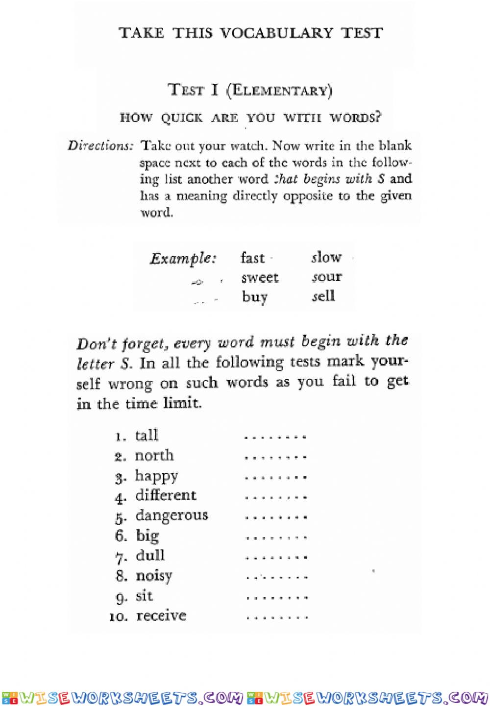 30 Days to a powerful vocabulary Test 1