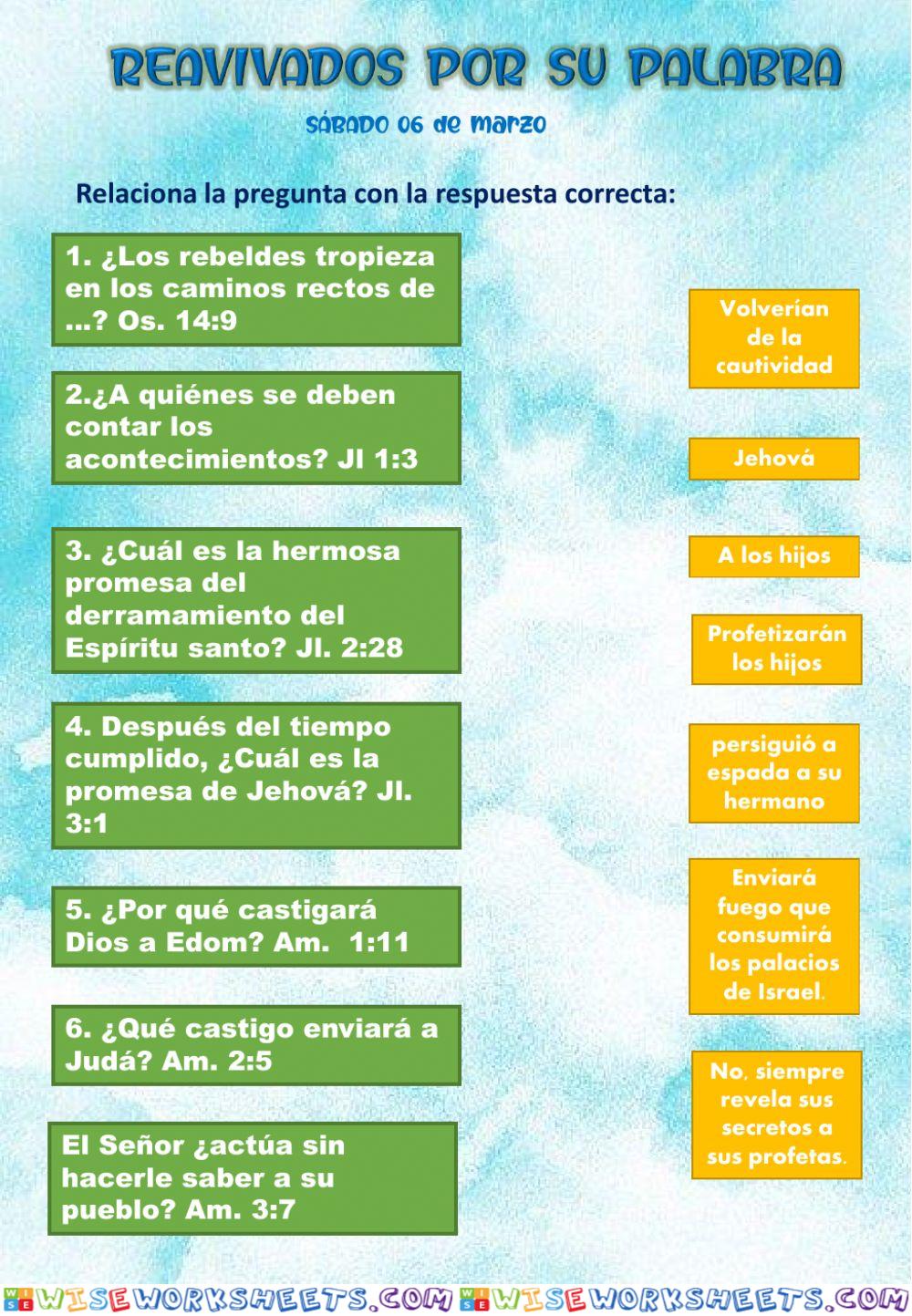 Reavidados por su palabra