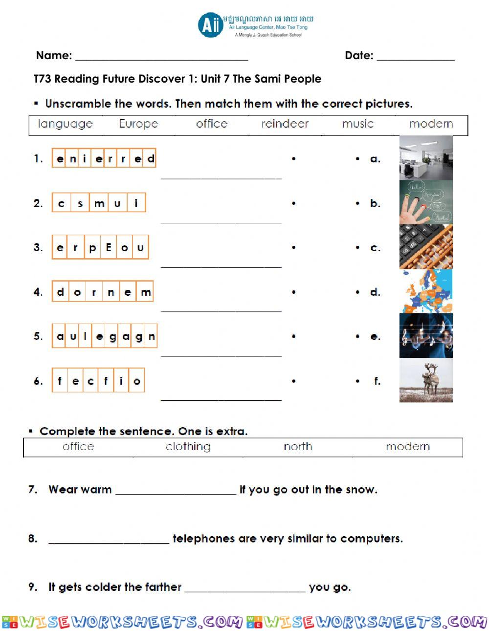 RF Discover Unit 7 Comprehension