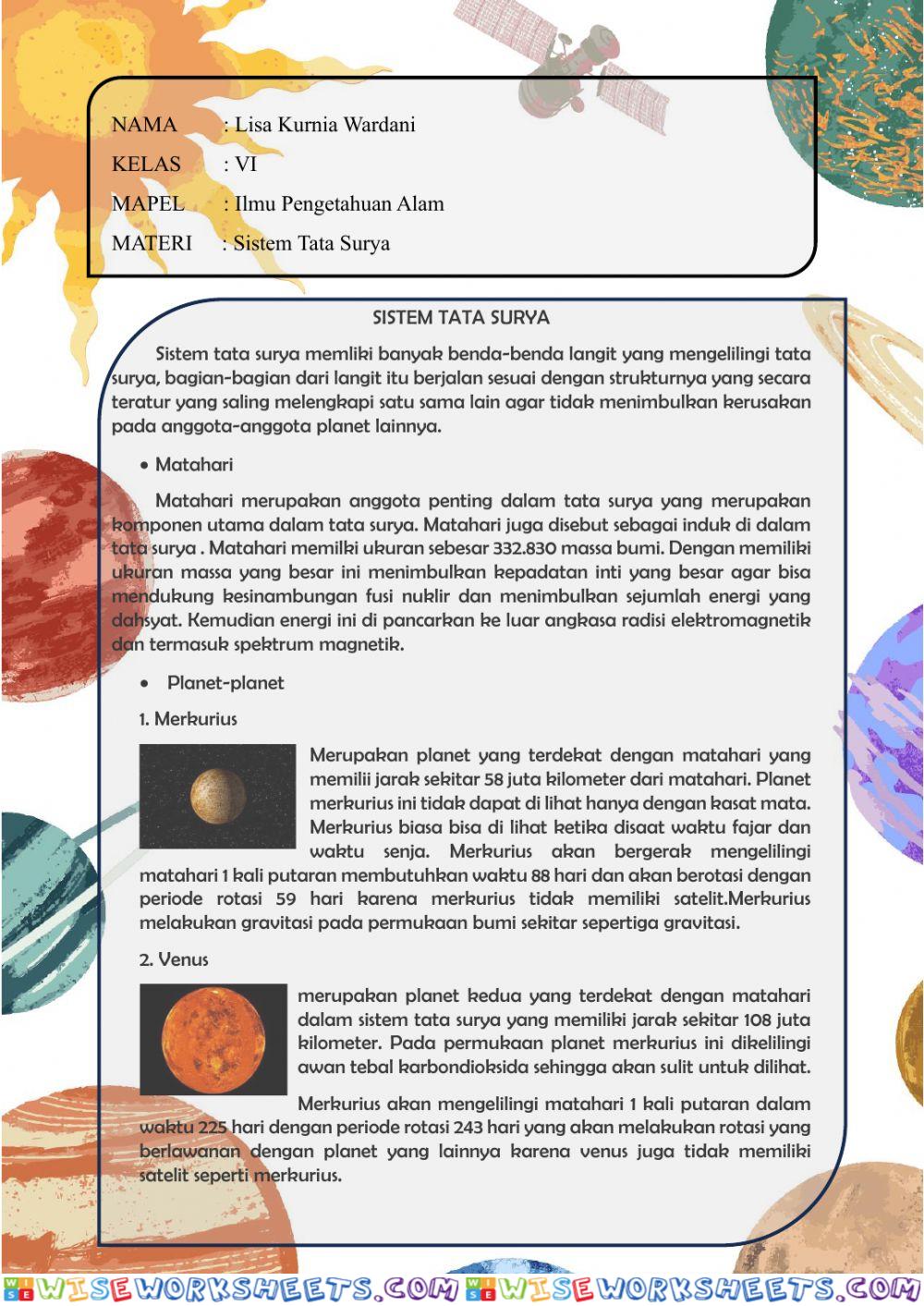 Materi dan Soal Sistem Tata Surya