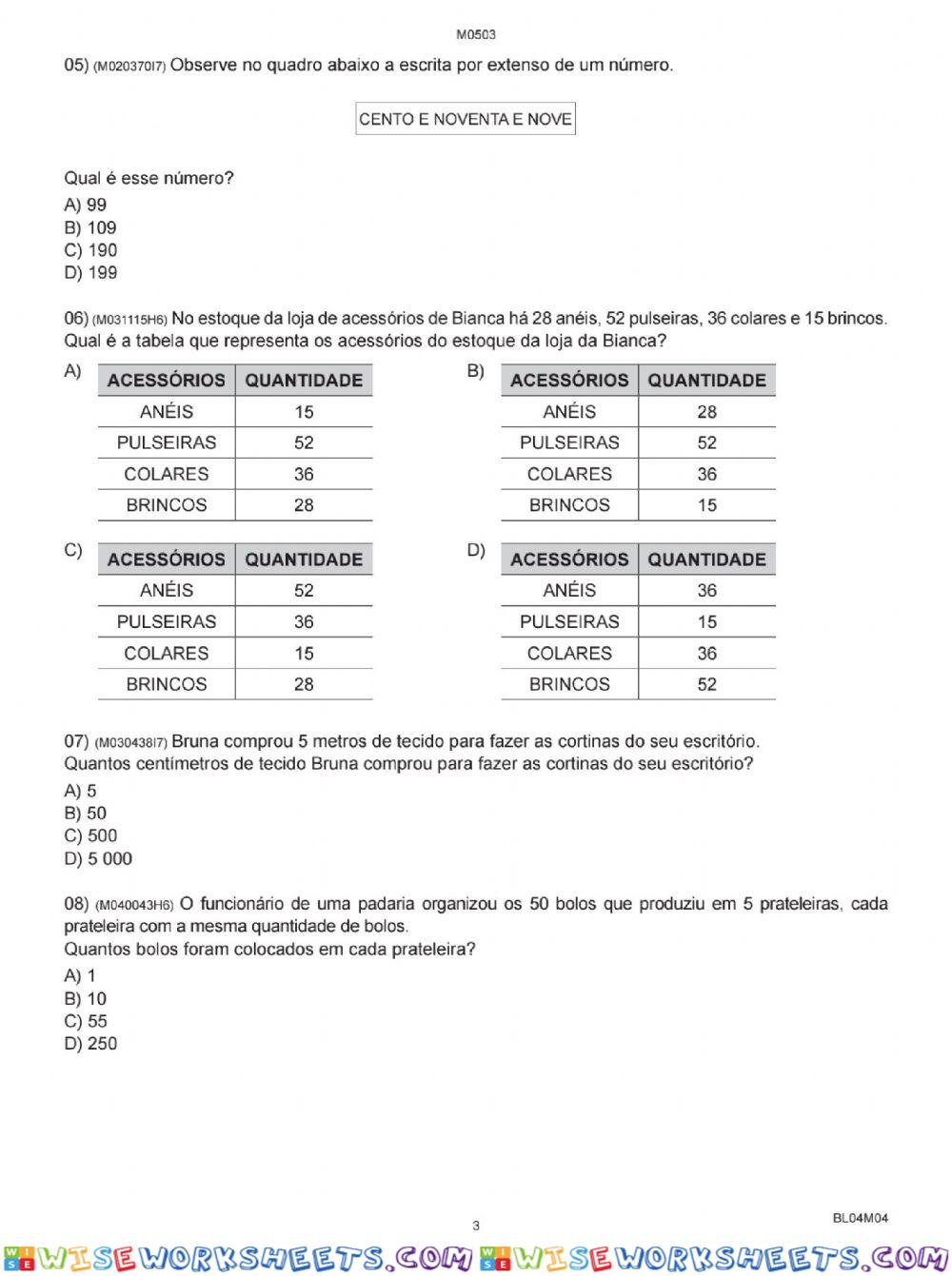 worksheet