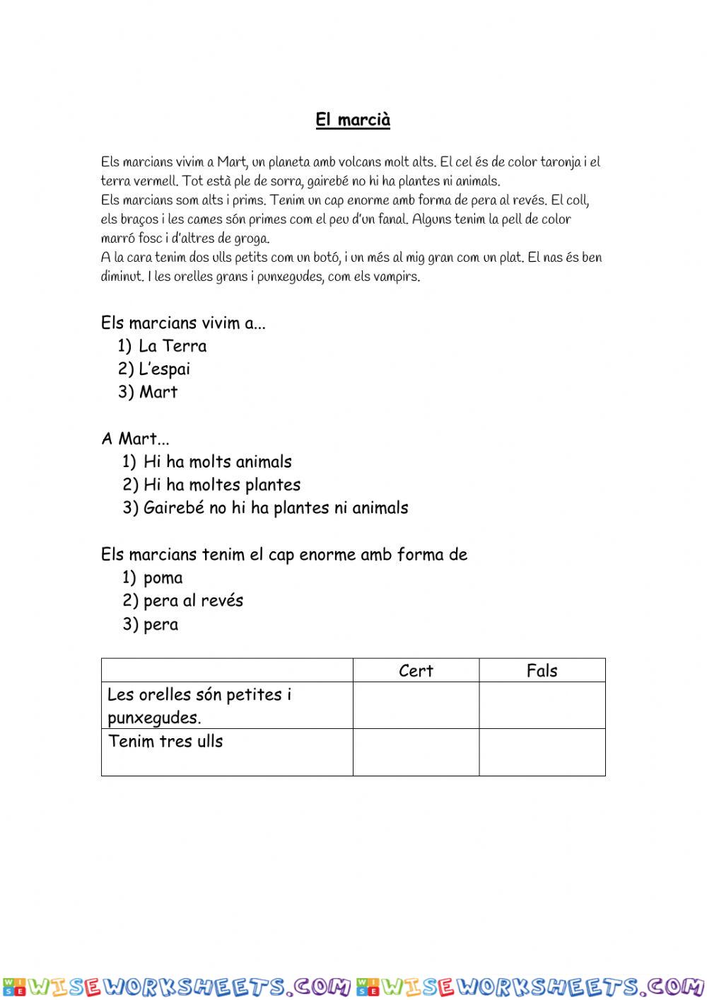 worksheet