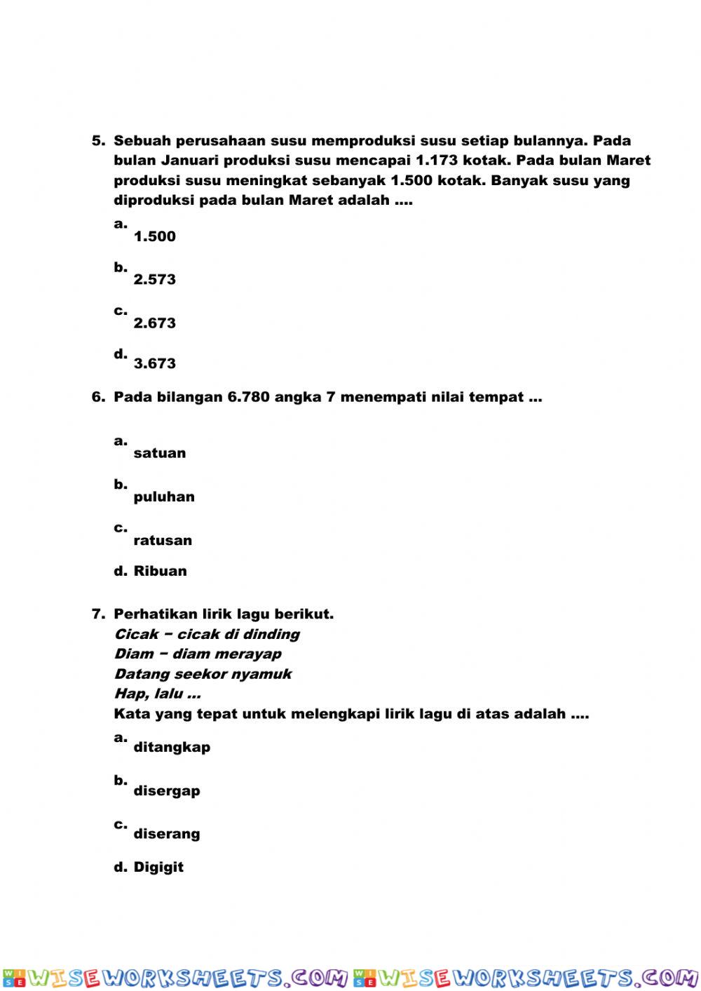 worksheet