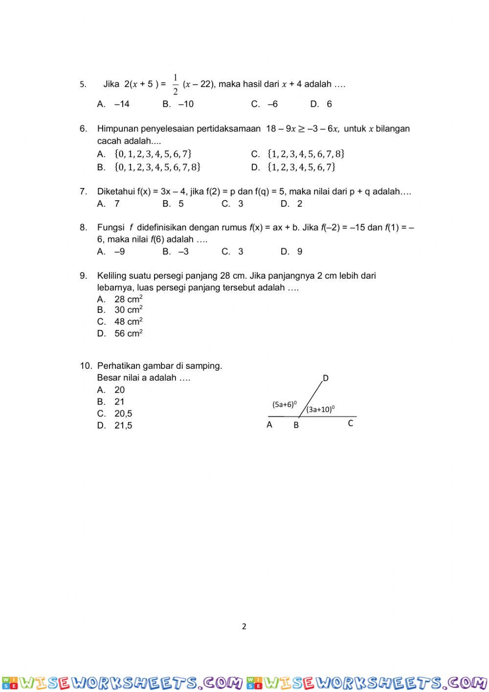 worksheet