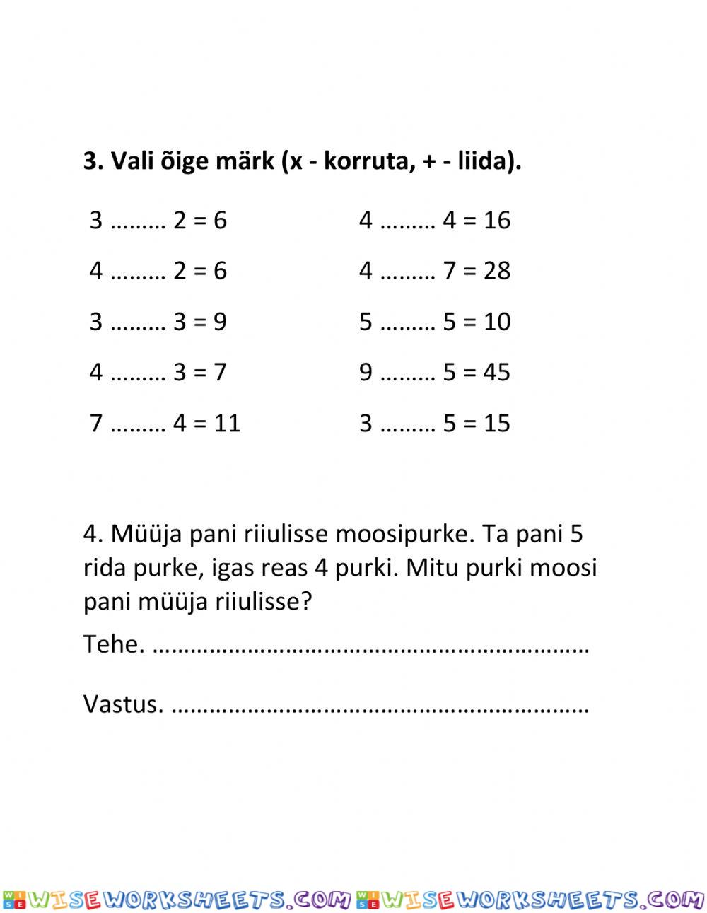 worksheet