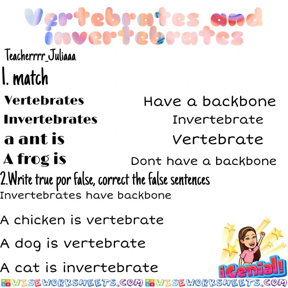 Vertebrtes and invertebrates
