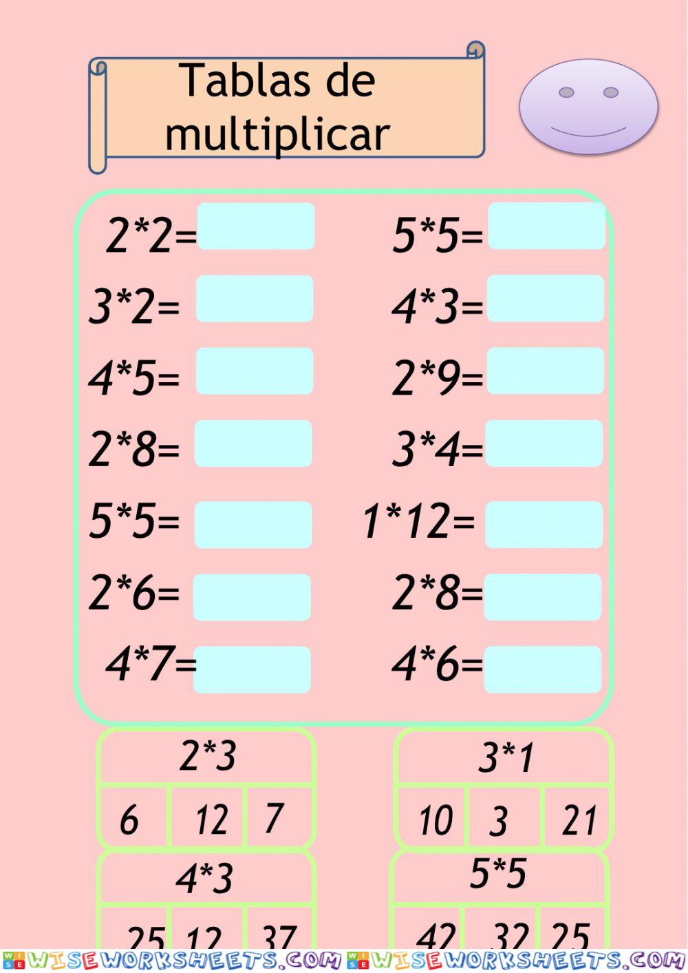 Tablas de multiplicar