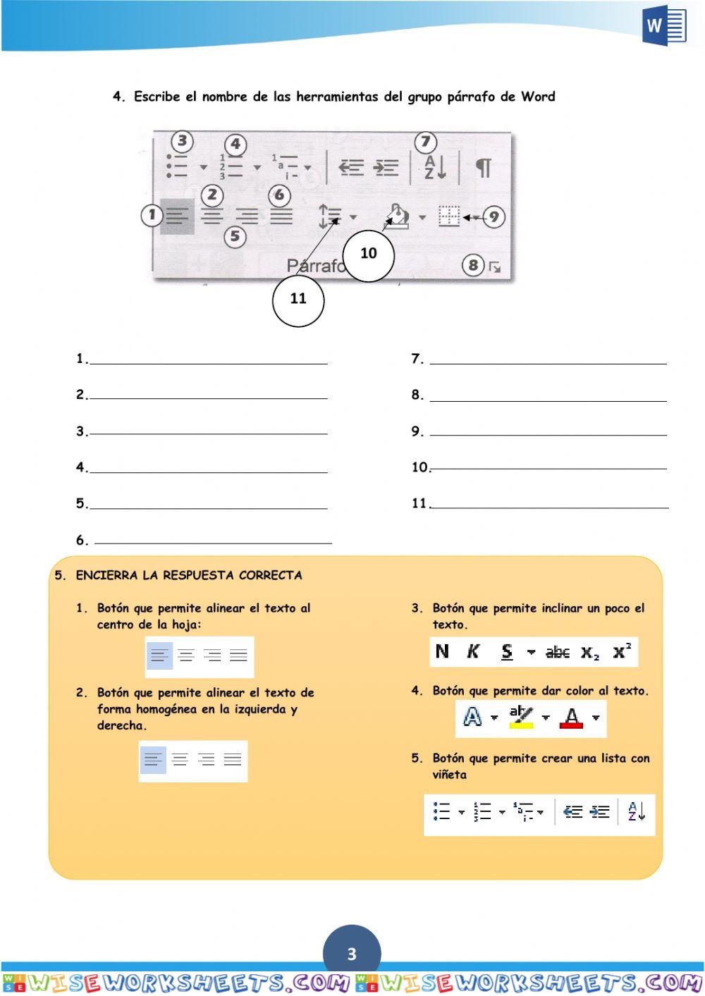 worksheet