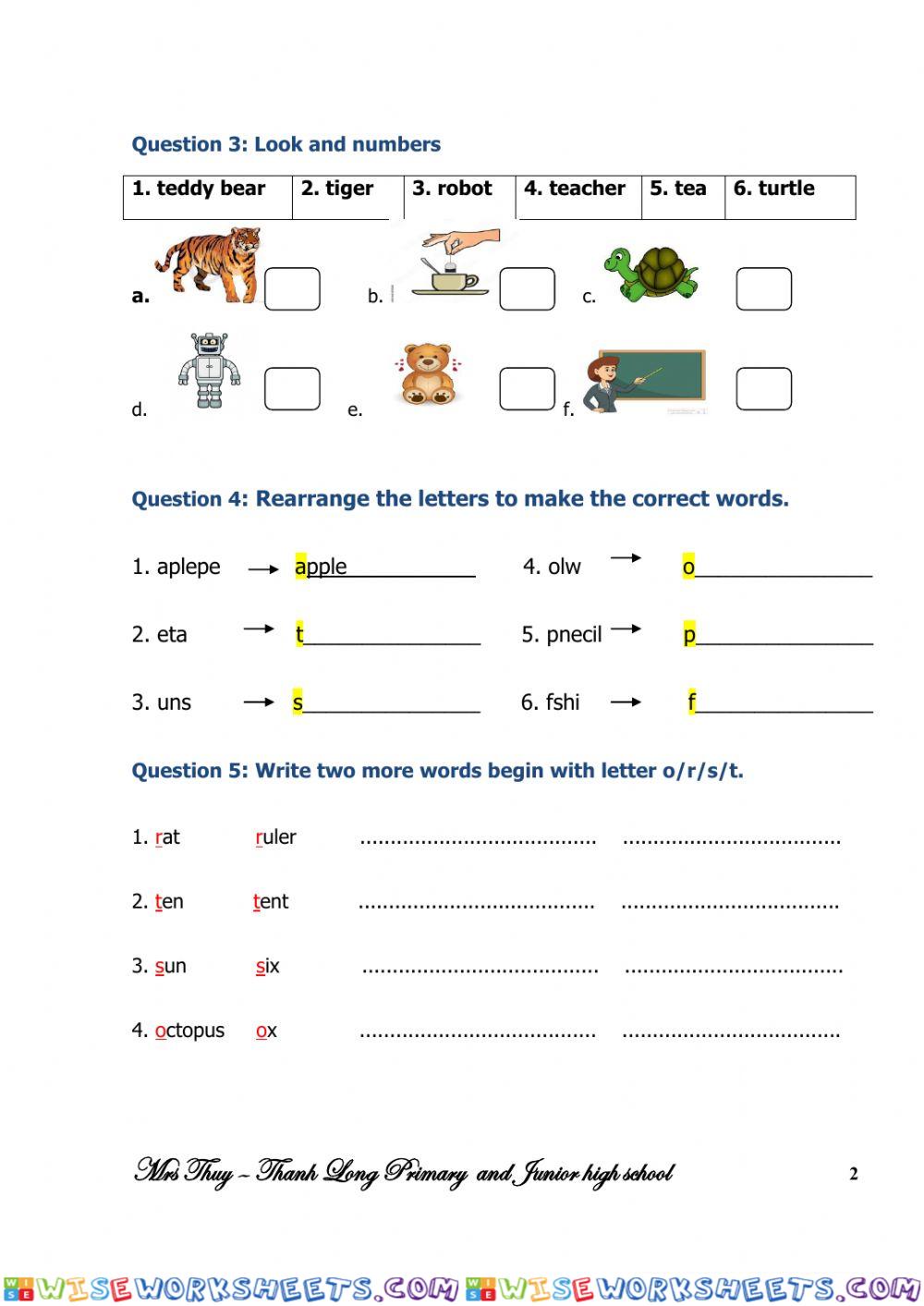 worksheet