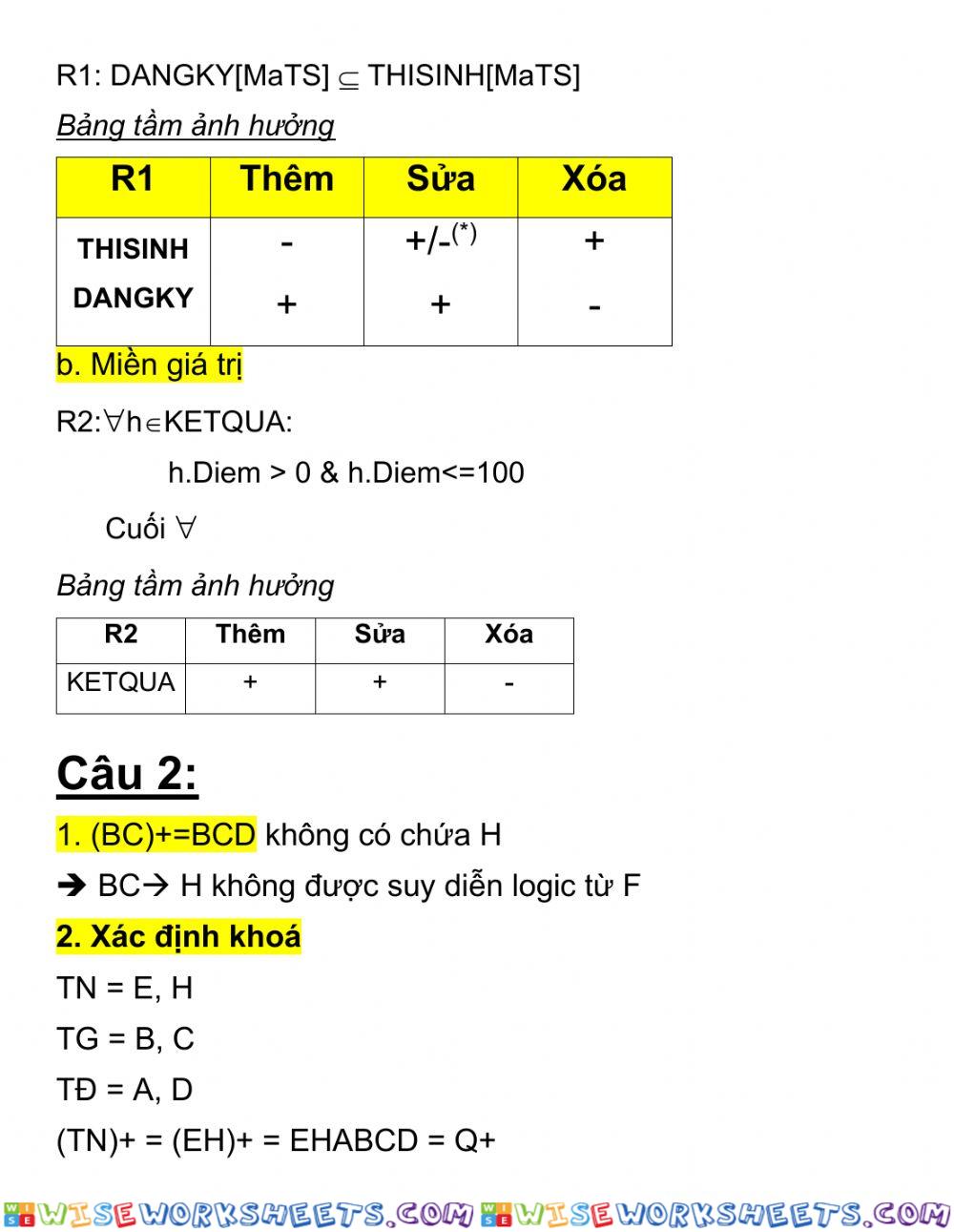 worksheet