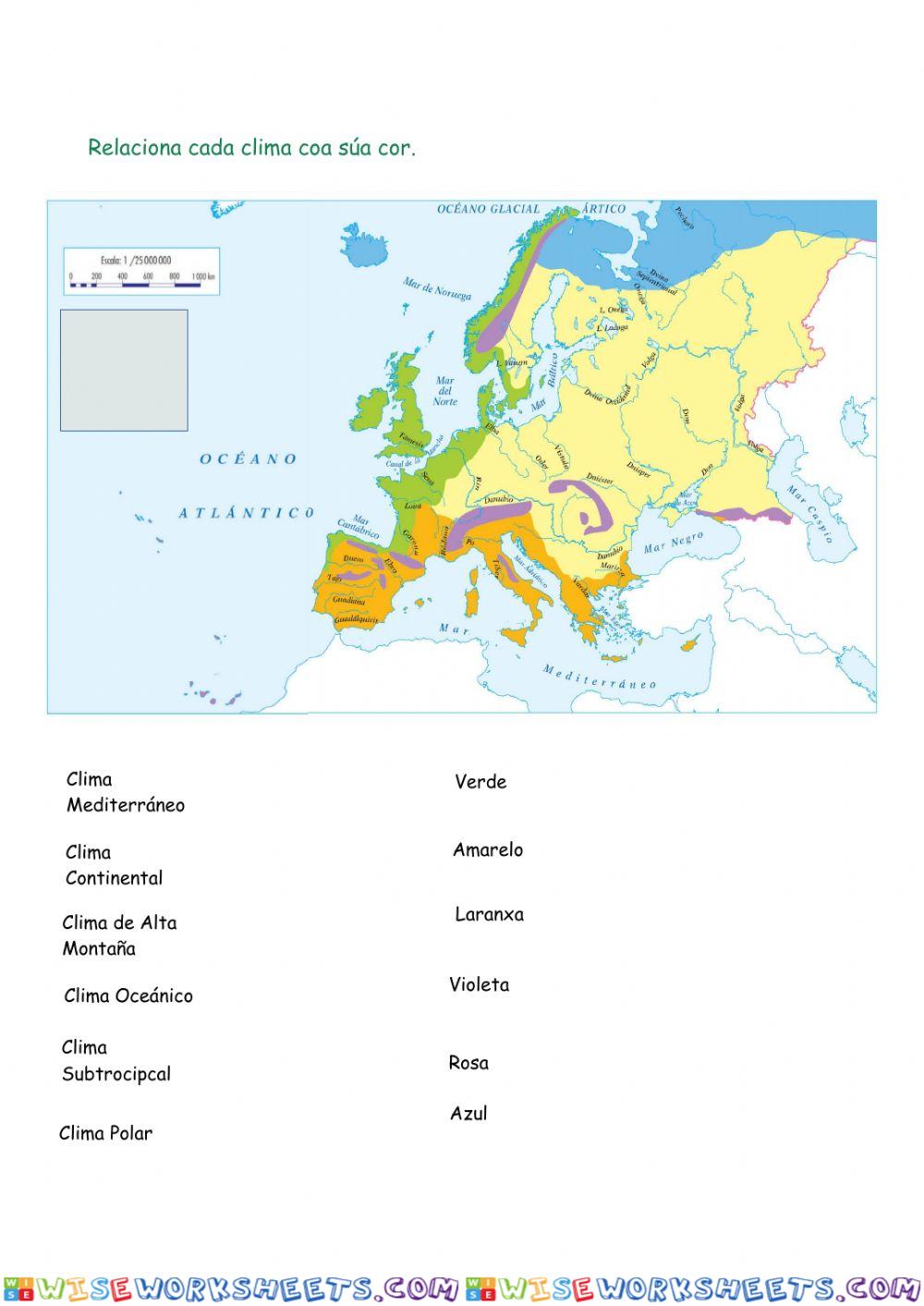 Mapa climas de Europa