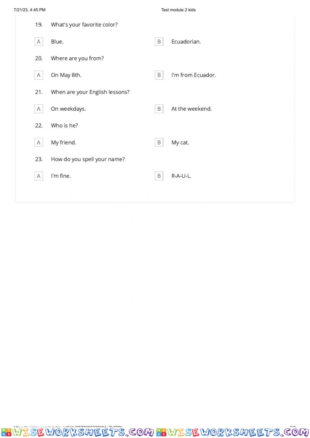 worksheet