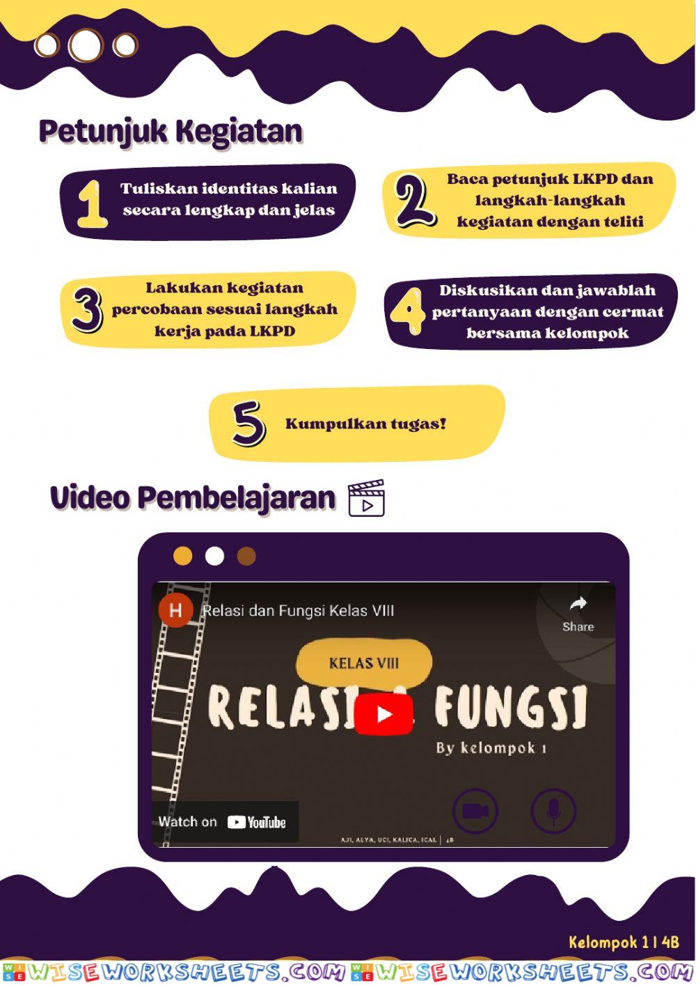 LKPD Relasi dan Fungsi