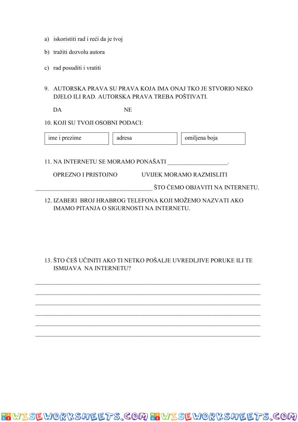 worksheet