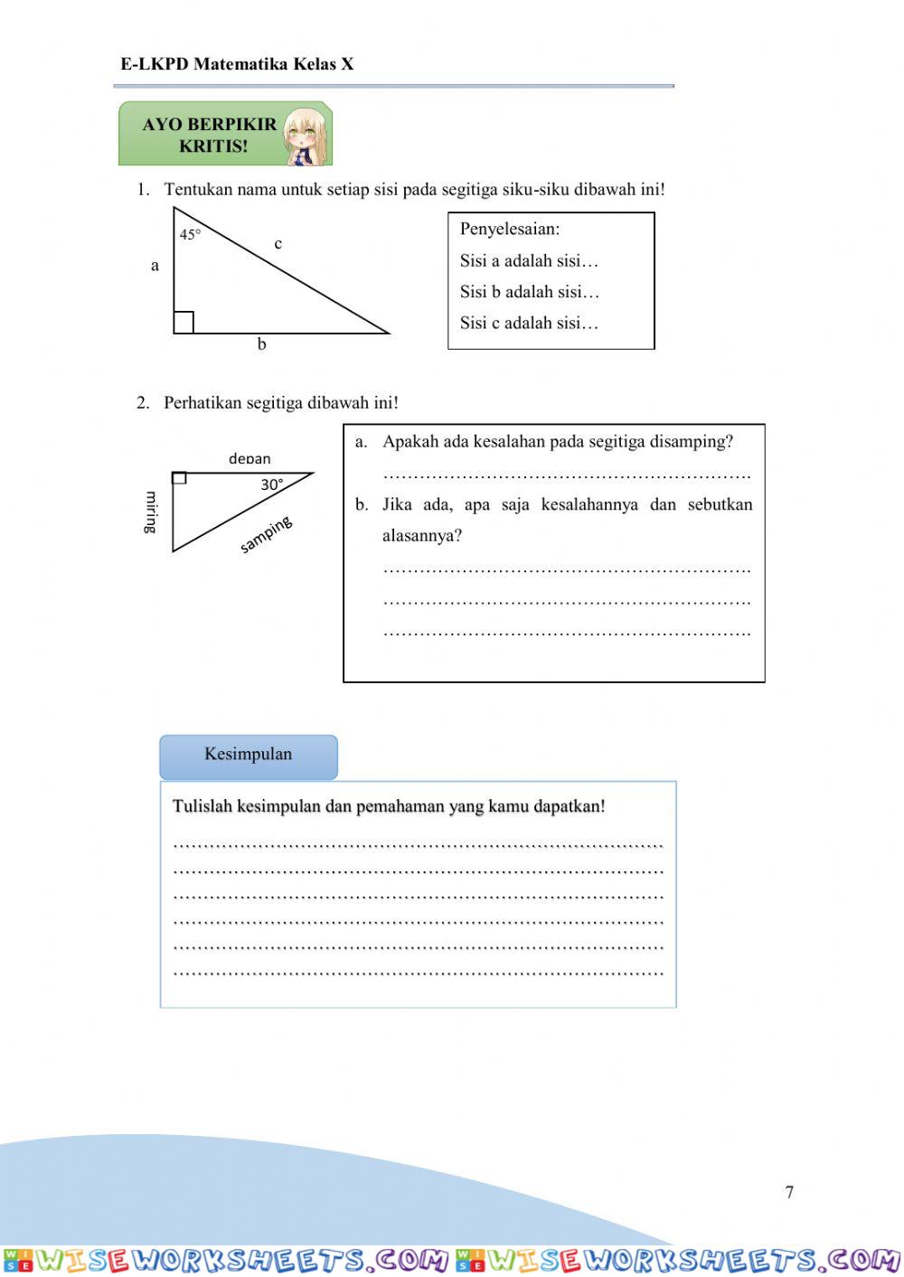 worksheet