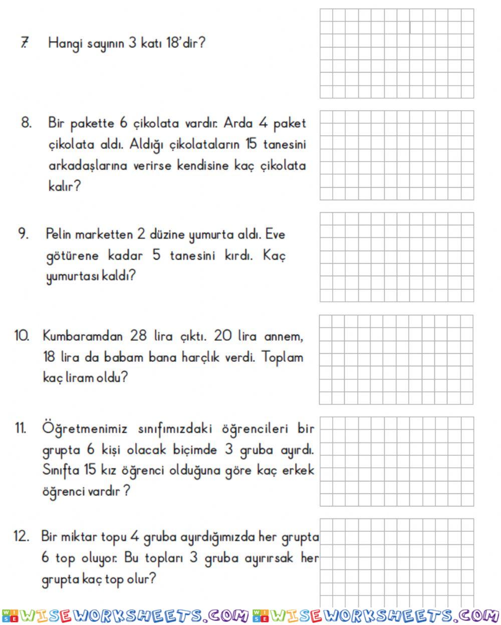 Çarpma işlemi