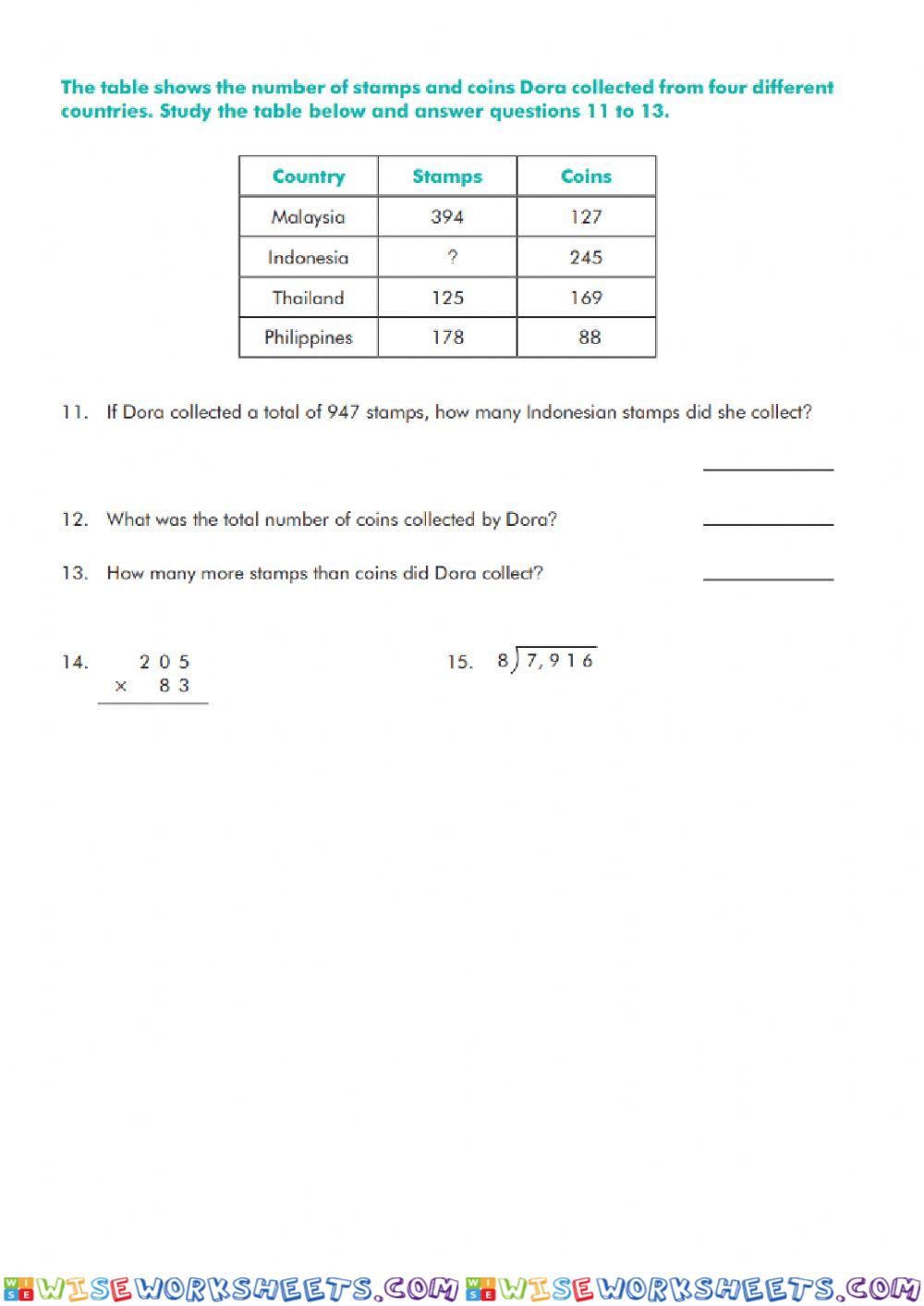 worksheet