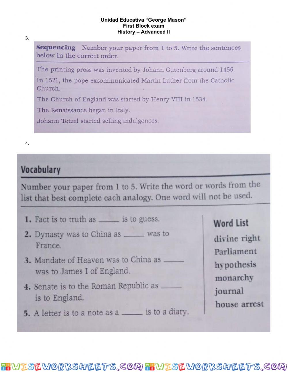 worksheet