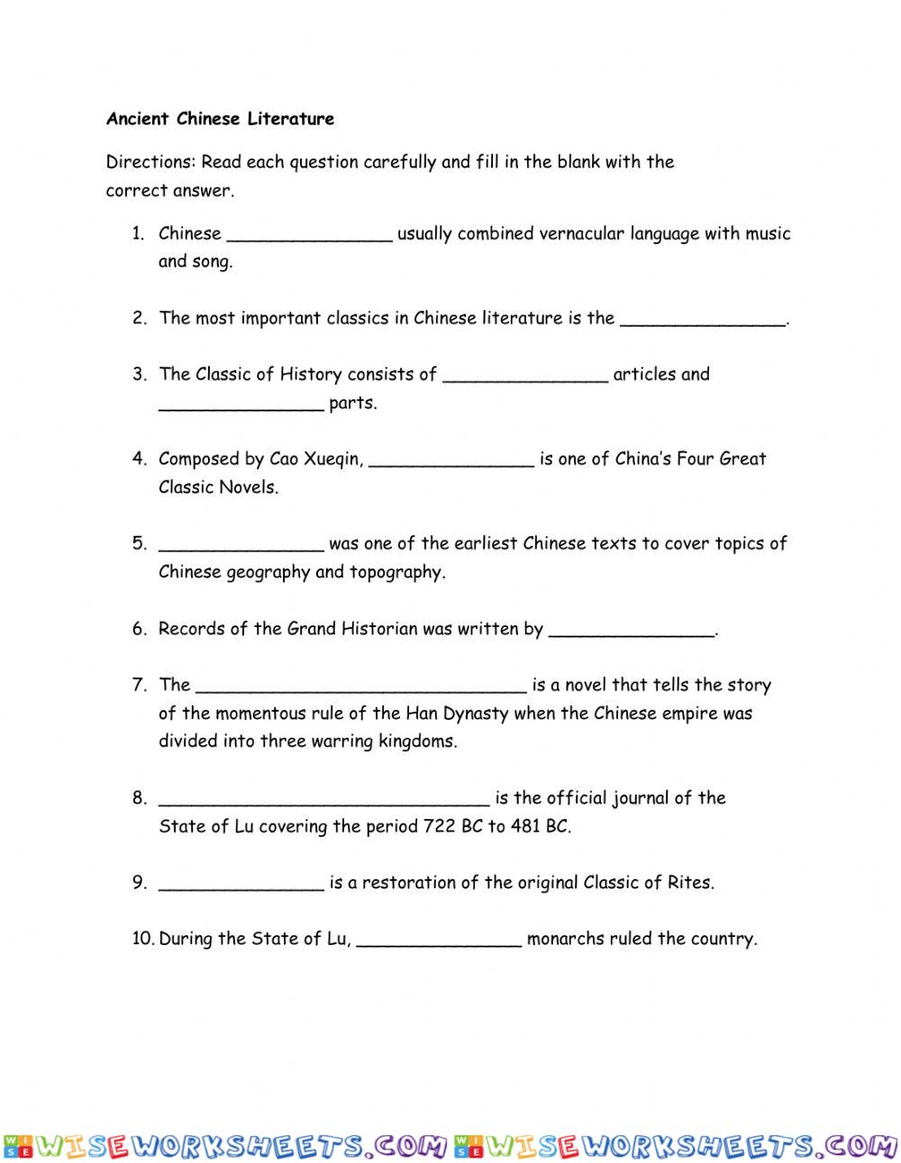 worksheet