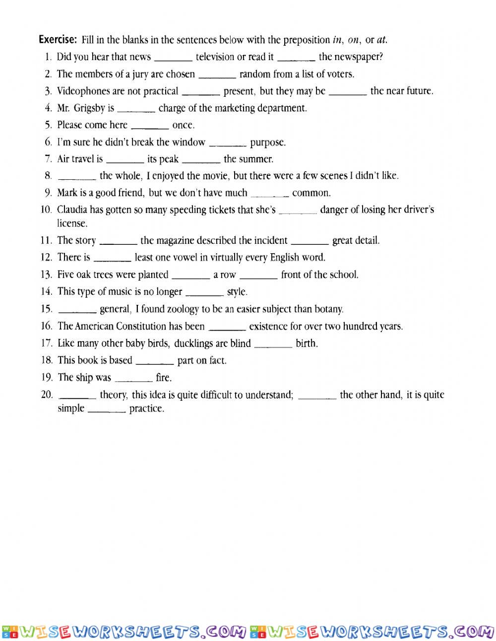worksheet