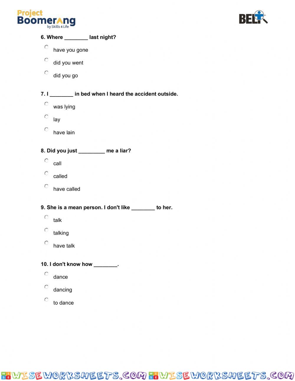 worksheet