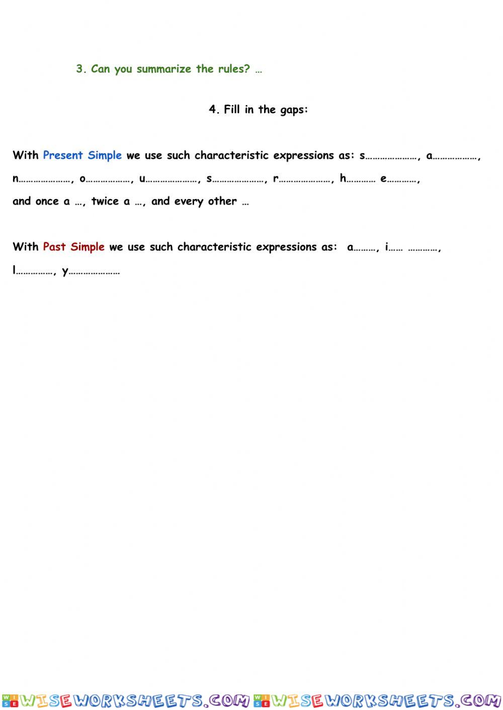 Present Simple and Past Simple review