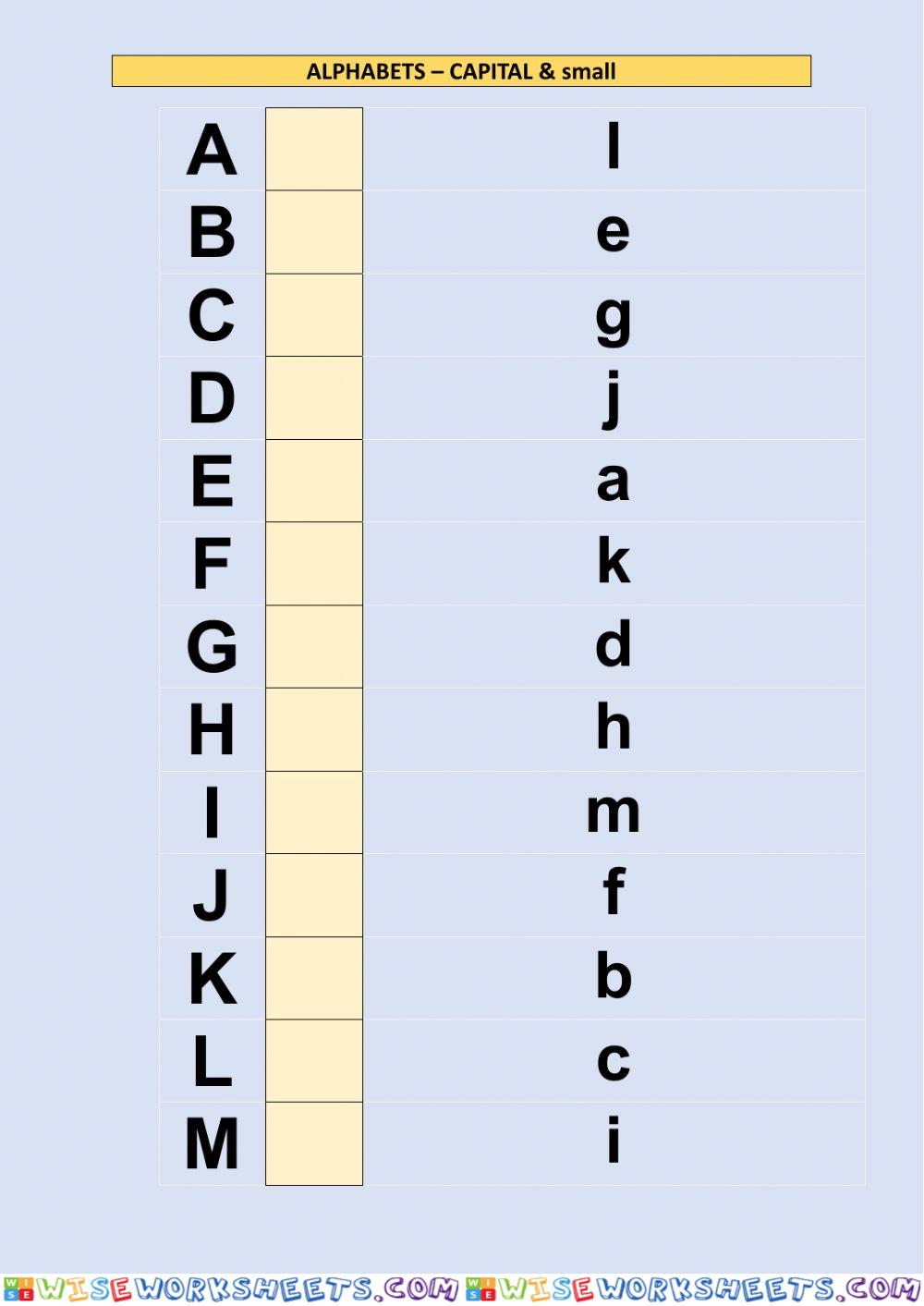 Alphabets - Capital to Small