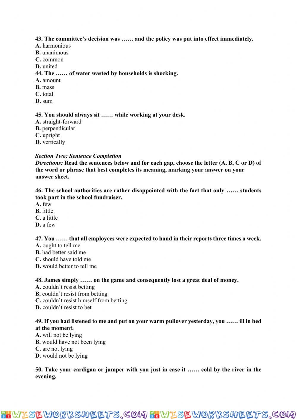 worksheet